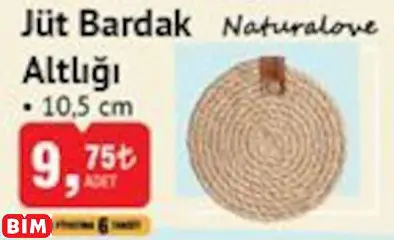 NATURALOVE JÜT BARDAK ALTLIĞI NATURALOVE JÜT BARDAK ALTLIĞI
